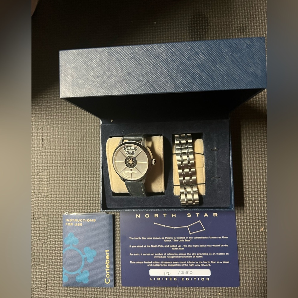 Cortebert starborn silver watch